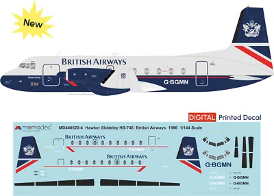 MEMODEC Hawker Siddeley HS-748 British Airways (1986) (1/200, 1/144, 1/72)