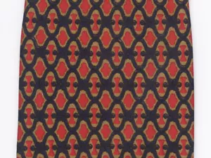 Traje Lanvin Chemisier Paris Juvenil Corbata Cuello Fino Rojo Azul Marino 100% Seda Francia - Imagen 1 de 3