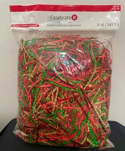 Lotto di 2 cesto regalo Celebrate IT Natale trituratore di carta erba riempitivo 5 oz - Foto 1 di 5