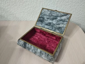Vintage Stone Box Casket  Jewellery box - Picture 1 of 8