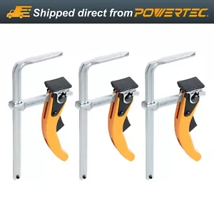 Abrazadera de mesa de trinquete de liberación rápida POWERTEC para sistema de riel guía y MFT, 3 PK - Imagen 1 de 8