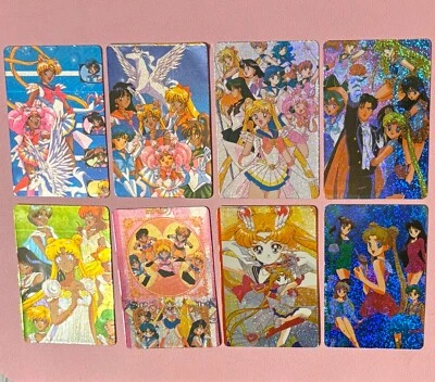 Pick a Pair!  Sets of 2 Vintage 90s Sailor Moon Holo Prism Sticker Trading Cards - Image 1 of 4