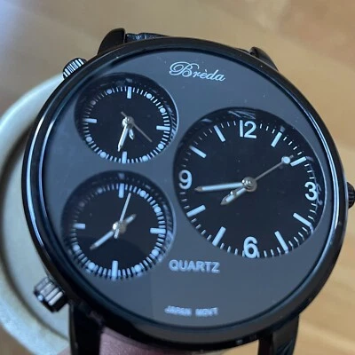 Breda Mitchell Men's Black Dial Leather Band Watch - 1627 -B - Image 1 of 3