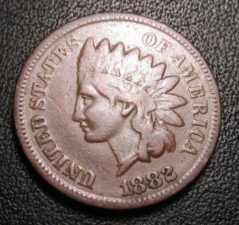 OLD US COINS 1882 INDIAN HEAD CENT PENNY FULL LIBERTY BEAUTY Cover