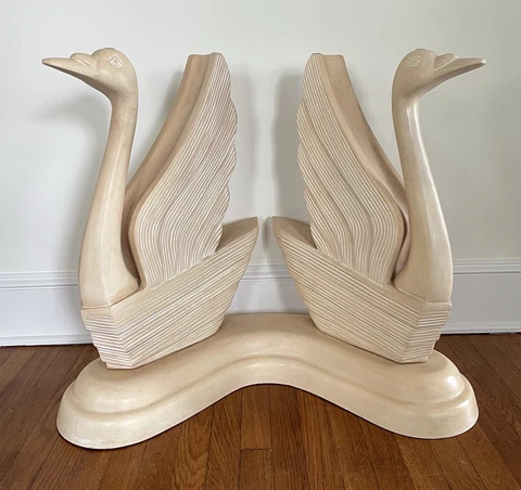Hollywood Regency Double Swan Console Table Base Cover