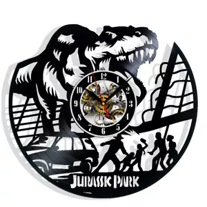 Orologio da parete in vinile Jurassic Park regalo compleanno vacanze arte arredamento camera casa design - Foto 1 di 5
