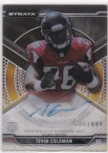 2015 Topps Strata Tevin Coleman RC Rookie Clear Auto #615/99 ATLANTA - Picture 1 of 1