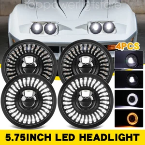 4PCS 5 3/4" 5.75" LED Headlights Hi/Lo Start-up DRL For Chevy Corvette C3 68-82 - Picture 1 of 12