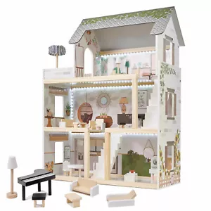 Puppenhaus LED Beleuchtung A92 Großes XXL Kinder Puppen Spiel Haus Set aus Holz - Bild 1 von 12