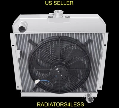 CHAMPION 3 ROW ALUMINUM RADIATOR W/ 16" FAN 1953 1954 DODGE CARS CORONET CC5354 - Image 1 of 3