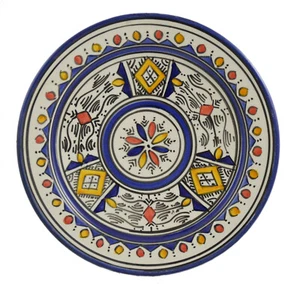 Piatto in ceramica marocchina ciotola per pasta fatta a mano da appendere a parete 14" X-large - Foto 1 di 4