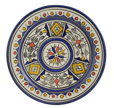 Moroccan Ceramic Plate Handmade Pasta Bowl Serving Wall Hanging 14" X-large - Image 1 of 4