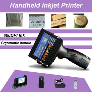 Handheld Inkjet Printer 600DPI Ink Date Text QR Code Barcode Logo Machine - Picture 1 of 8