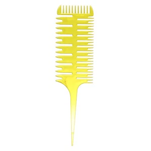 Hair Dyeing Comb 3-Way Sectioning Highlight Comb Weave Weaving Comb Salon E9P6 - Picture 1 of 6