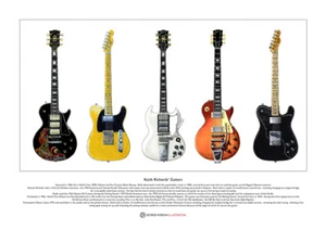 Keith Richards' Guitars Limited Edition Fine Art Print A3 size - Picture 1 of 1