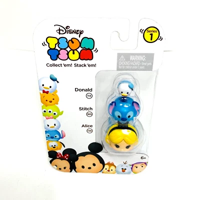 Disney Tsum Tsum 3-Pack Series 1 Stack'em Figures Donald, Stitch and Alice - Image 1 of 4