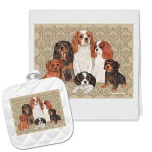 Cavalier King Charles Kitchen Dish Towel and Pot Holder Gift Set - Picture 1 of 1