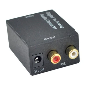 TV Optical Coaxial Digital to RCA L/R Analog Audio Converter Headphone Out US - Picture 1 of 6