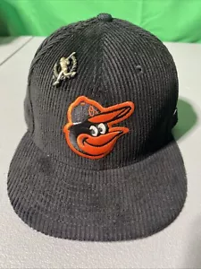 Baltimore Orioles ~ New Era Corduroy Letterman 59FIFTY Fitted Hat Multiple Sizes - Picture 1 of 8