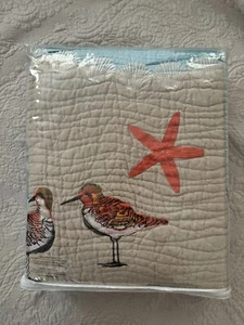 Greenland Home Fashions Twin Quilt Ocean Seashells Starfish Coastal Birds - Picture 1 of 4