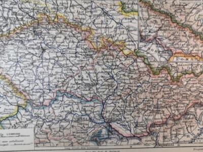 1938 CZECHOSLOVAKIA Czech Republic Vintage Map ORIG Geography  6.5 x 9.5 C22 - Image 1 of 3