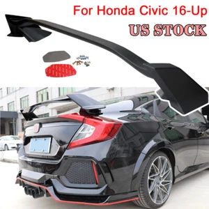 Fits 16-Up Honda Civic 4DR Sedan Type-R Black Primed Rear Trunk Wing Spoiler ABS - Picture 1 of 12