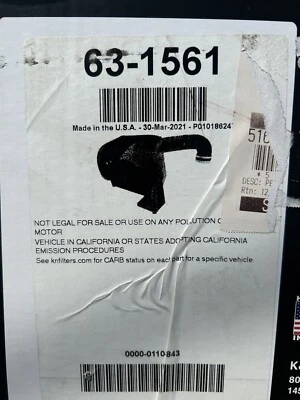 K&N 63-1561  Performance Air Intake. Open Box. (not Sure If All Parts Are There) - Image 1 of 3