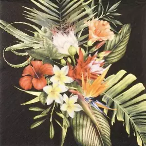 4 servilletas de papel individuales para decoupage y fiesta - Parfum de Paradis negras - Imagen 1 de 4