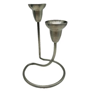 Georg Jensen Swing Double Candle Holder Stainless Steel Denmark Centerpiece - Picture 1 of 12