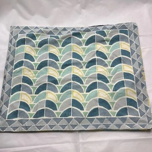 Anthropologie One Single Abstract Aqua Green Gray Euro Pillow Sham 20” X 25” - Picture 1 of 6