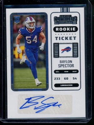 2022 Panini Contenders Baylon Spector #301 Football - Image 1 of 2