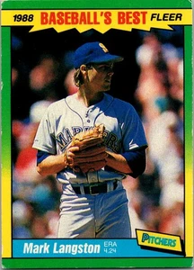 1988 Fleer Baseball's Best Sluggers vs. Pitchers #23 Mark Langston - Picture 1 of 2