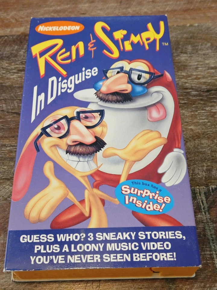 Анимационные видеокассеты Ren And Stimpy In Disguise Nickelodeon 1994 Sony Wonder оранжевые - Изображение 1 из 4