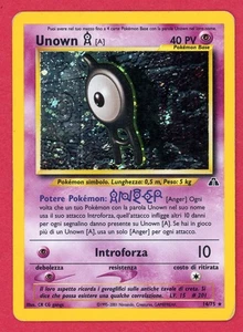 Carta Pokémon ITALIANA Unown [A] 14/75 Holo Rara Neo Discovery - HP SGUALCITA - Foto 1 di 2