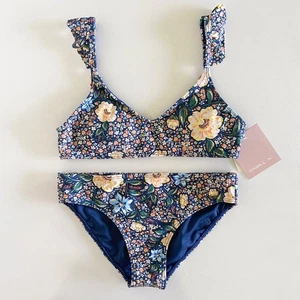 NEW O’Neill Girls “Boquette” Ruffle Bralette swim set in blue -Size 10 - Picture 1 of 12