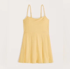 Abercrombie & Fitch Yellow The Pleated Traveler Tennis Dress Size S Preppy Golf - Picture 1 of 19
