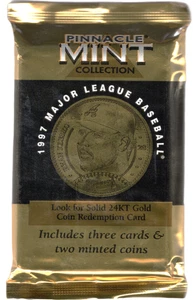 1997 Pinnacle Mint Collection Baseball Hobby Pack (2 Coins & 3 Cards per Pack) - Picture 1 of 1