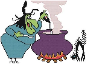 KREUZSTICH + BASTELMUSTER Looney Tunes Hamamelis schwarze Katze Halloween Trank - Bild 1 von 18