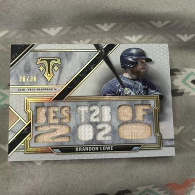2021 Topps Triple Threads - Triple Threads Relics Brandon Lowe #TTR-BL1 /36 - Image 1 of 4
