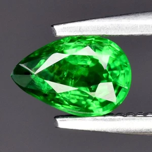 💎 Granate tsavorita verde bosque natural pera 0,44 quilates 6x4 mm - Piedra preciosa Tanzania - Imagen 1 de 4