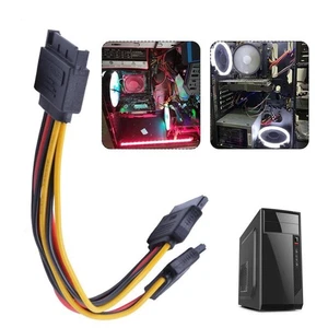 SATA Power 15-pin Y-Splitter Cable Adapter Male to Female Hard For HDD V2U6 - Picture 1 of 8