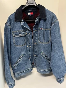 Chaqueta vaquera vintage Y2K Tommy Hilfiger vaquera camionero pana franela L usada en excelente estado - Imagen 1 de 9