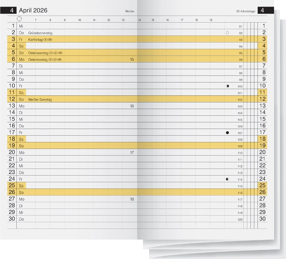 rido idé Kalender-Einlage für "Miniplaner d15" 2026 Blattgröße: 87 x 153 mm - Bild 1 von 1