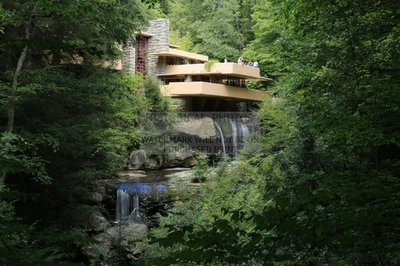 FALLING WATER HOUSE DESIGNED BY FRANK LLOYD WRIGHT PENN. 4X6 PHOTO - Image 1 of 4