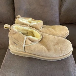 LL Bean Wicked Good Shearling Lined Slipper Ankle Boots Womens 9 - Picture 1 of 12