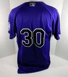 Camiseta deportiva Albuquerque Isotopes #30 2018 usada en juegos púrpura ABQ00210 - Imagen 1 de 6