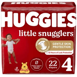 Pañales Huggies Little Snugglers talla 4 22 unidades sin fugas suave protección de la piel... - Imagen 1 de 15