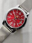 Seiko- 5 Automatic men's Wrist watch day/date Case Siz 36mm Red Dial Japan Made