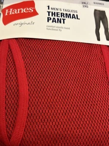 Hanes Originals Mens 2XL tables thermal pant Knit warmer Burgandy soft NWT - Picture 1 of 6