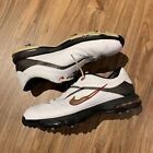 Nike Mens Air Academy Golf Shoes White 379224-106 Leather Low Top Spikes 10M